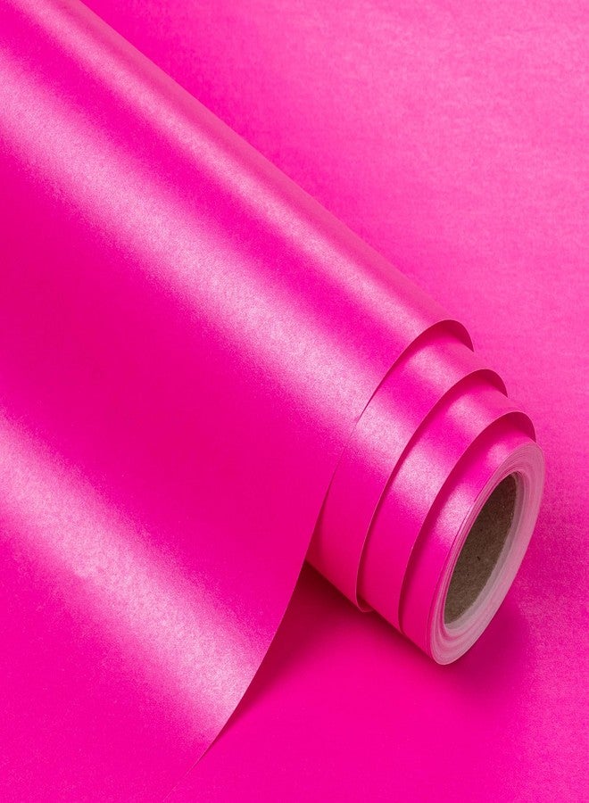 WRAPAHOLIC Solid Color Premium Pearl Glossy Wrapping Paper, Hot Pink Matte Gift Wrapping Paper - Perfect for Wedding,Valentine's Day,Birthday,Party(17in x 32.8ft Roll, 46 Sq. Ft) - Image 1